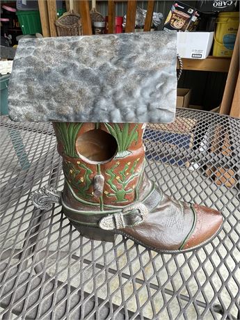 Cowboy boot, birdhouse