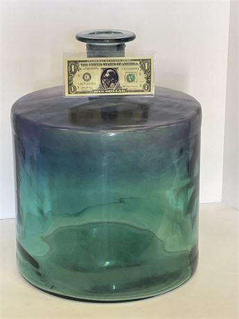 Large Blue/Green Accent Bottle 14" Diameter x 18"⬆️