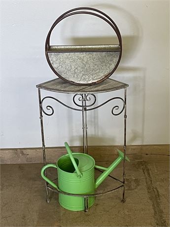 Plant Stand, Planter, & Watering Jug