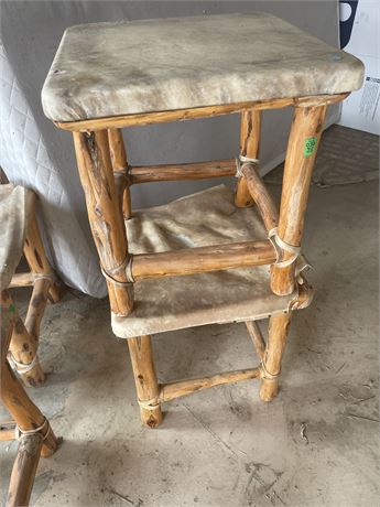 2 log stools…need new tops