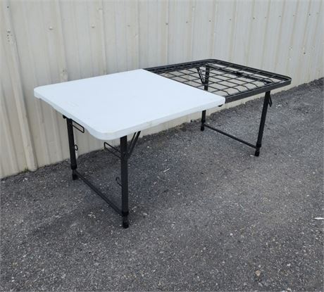 Folding Outdoor BBQ Table w/ Adjustable Height - 48x24