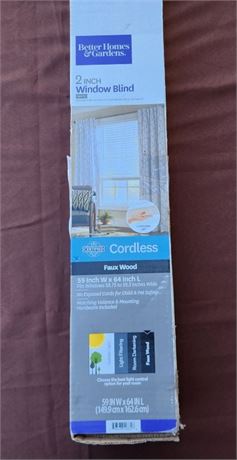 NIB Cordless 2" Window Blind - 56x64