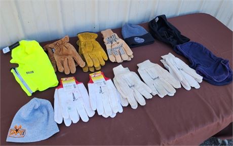 XL Work Gloves, Winter Hoods, & Beanies