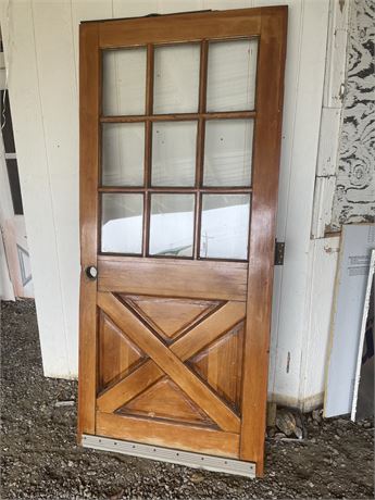 Heavy duty 36 inch solid wood door with windows