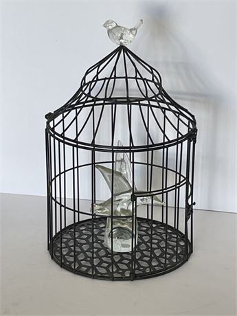 Small Bird Cage w/ Figurine