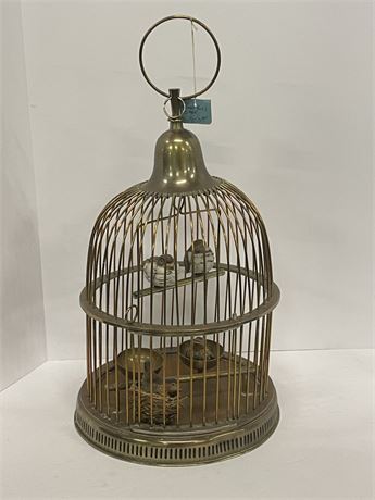 Vintage Brass Bird Cage - 12"x18"