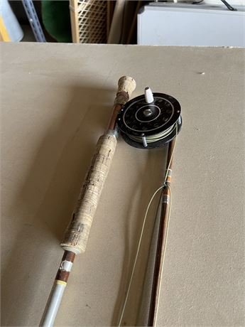 Two piece older, fly rod, and reel