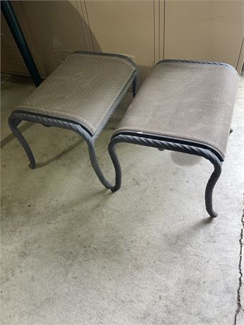 Two patio stools/footstools