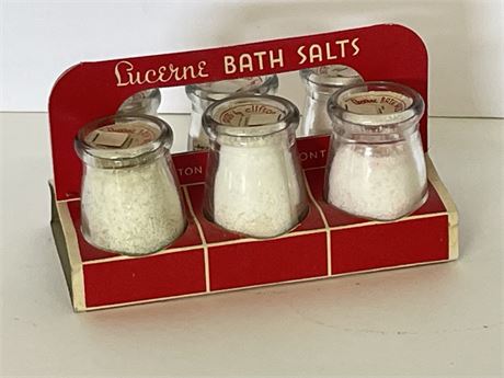 Vintage Lucern Bath Salt Bottle W/ Caddy