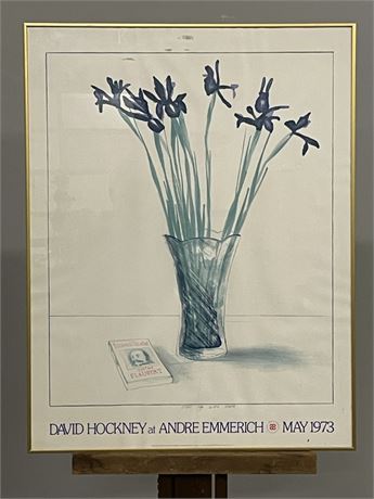 Framed 1973 David Hockney Show Poster #143 -25x32