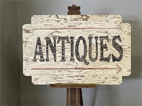 "Antiques" Wood Sign - 43x28