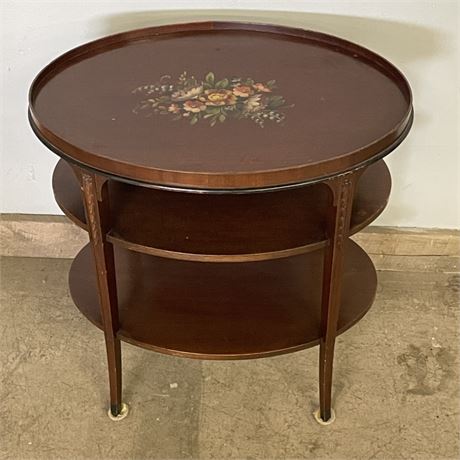 Hand Painted 3 Tier Accent Table - 23x16x24