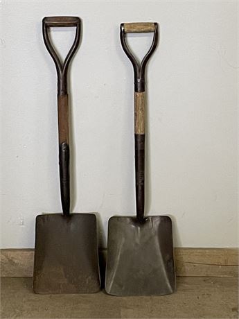 Vintage Square Nose Shovel Pair