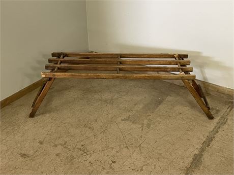 Vintage Folding Coffee Table - (needs glass top) 62x16x17