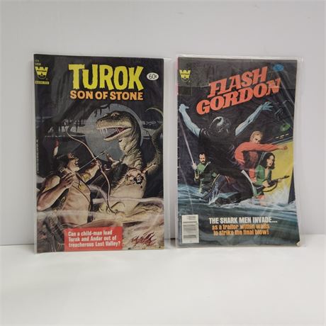 Vintage Whitman Flash Gordon & Tuok Comic Book Pair