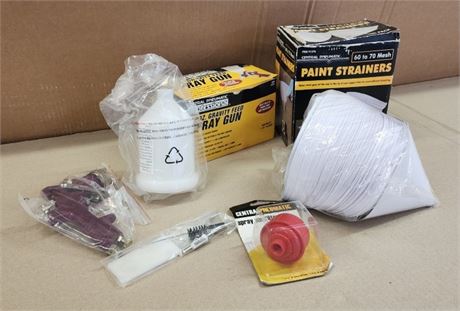 NIB Gravity Paint Spray Gun & Strainers