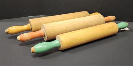 Vintage Large Rolling Pin Trio