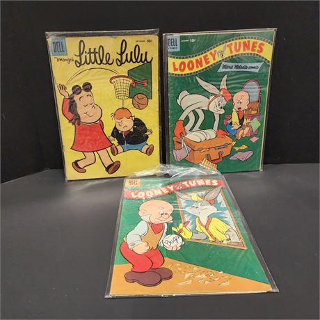 Vintage Dell LooneyTunes & Lulu Comic Book Trio