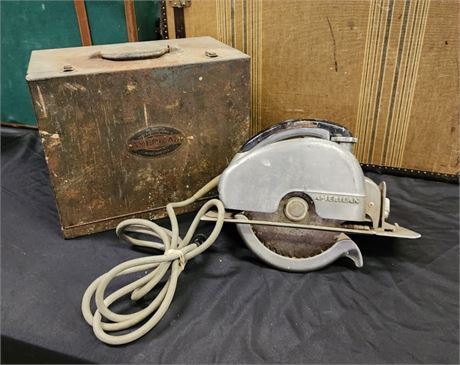 Vintage 8½" Circular Saw W/ Metal Case