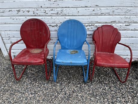 3 Vintage Outdoor Chairs