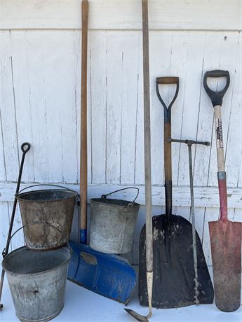Yard Tools and Nice Old Pails