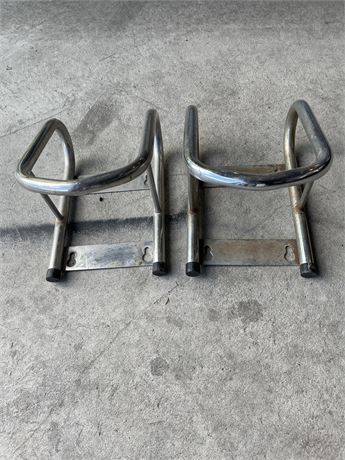 Motorcycle wheel trailer brackets