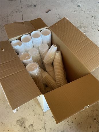 Partial box of Styrofoam cups