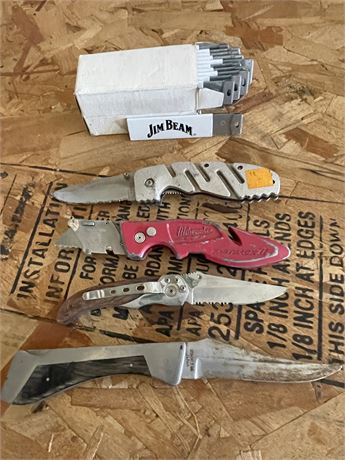 New boxes of Jim Beam box, cutters, and cut knives