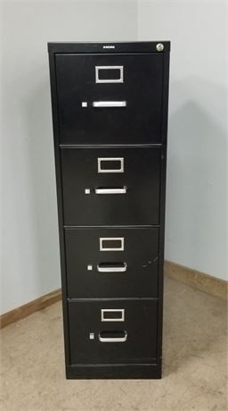 Locking 4 Drawer Metal File Cabinet w/ Key 15x25x49