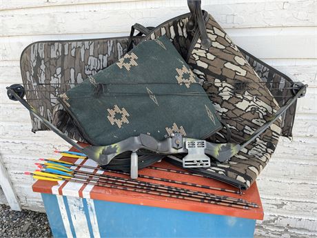 Bow, Arrows and 3 Soft Archery Cases