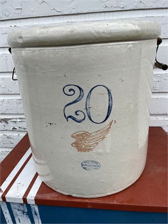 Vintage 20 Gallon Red Wing Crock with Handles