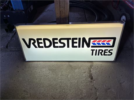 VREDESTEIN TIRES Plastic and Metal Light Up Advertising Sign #2