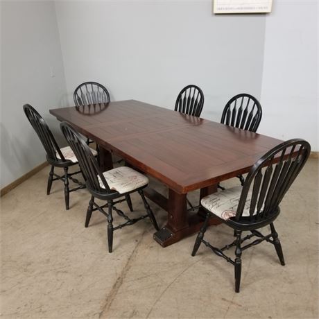 Dining Room Table Wet w/ One Leaf - 80x42 (100x42 w/ leaf)