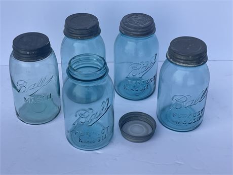 Antique Lidded Ball Canning Jars