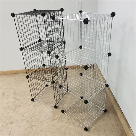 Wire Cube Shelving Pair - 15x15x45