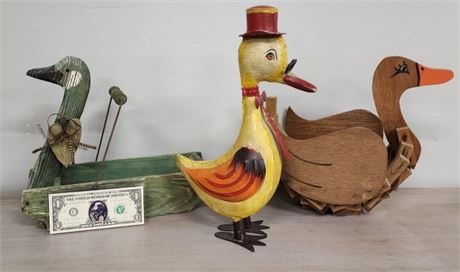 Home Deco Duck Trio (Wood Planters)