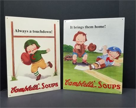 Campbell Soup Metal Sign Pair - 12x15