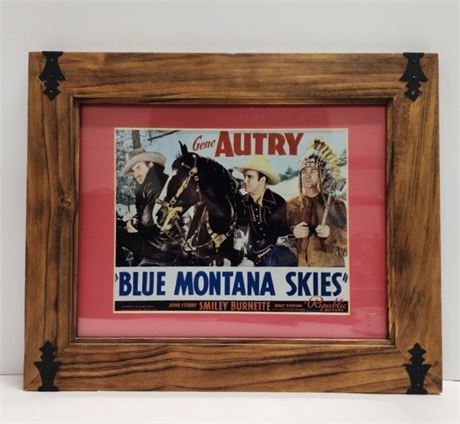 Vintage Framed Gene Autry Poster - 16x14