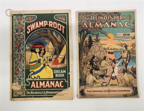 Vintage 1935-36 Roecher Drug Co., Bozeman MT - Illinois Herb Co Almanacs