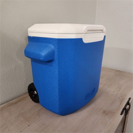 Small Rolling Coleman Travel Cooler - 16x12x14