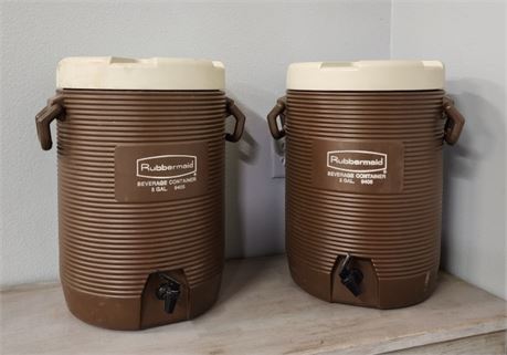5 Gallon Rubber Maid Beverage Container Pair