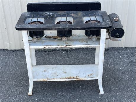 Vintage Sears & Roebuck Kerosene Triple Burner Stove - 35x15x32
