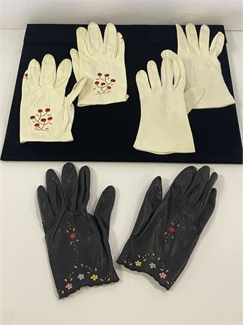 Vintage Ladies Leather Gloves