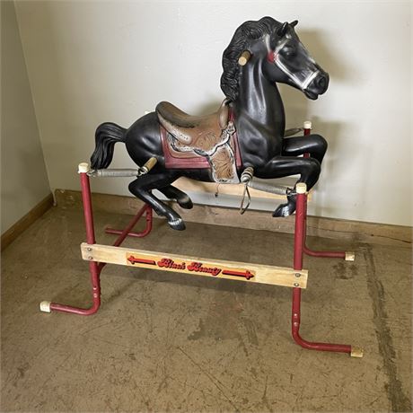 Vintage Black Beauty Rocking/Jumpy Horse