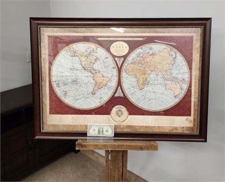 Framed Map of the World - 40x28
