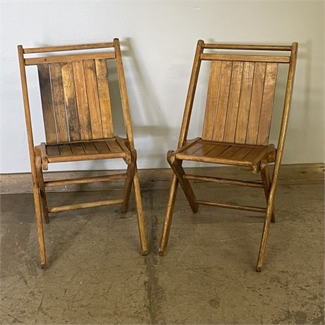 Antique Wood Folding Chairs