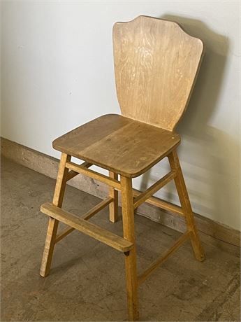 Vintage Wood Booster High Chair  - 21"⬆️ Seat