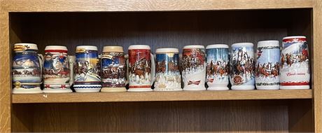 Budweiser Clydesdale Holiday Steins