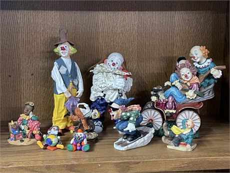 Assorted Collectible Clown Figurines