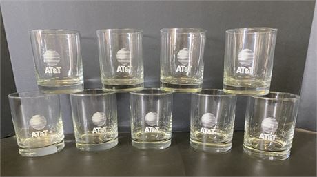 Heavy Duty Rocks Glass Set Collectible AT&T